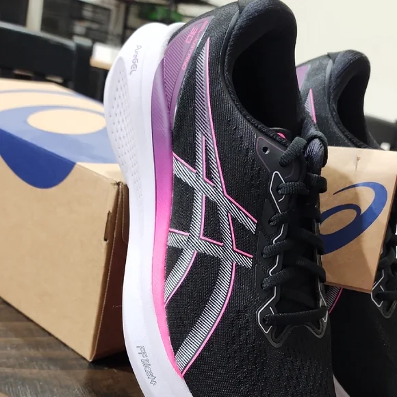 ASICS Women's Black and Pink Running Shoes - Picture 2 of 5